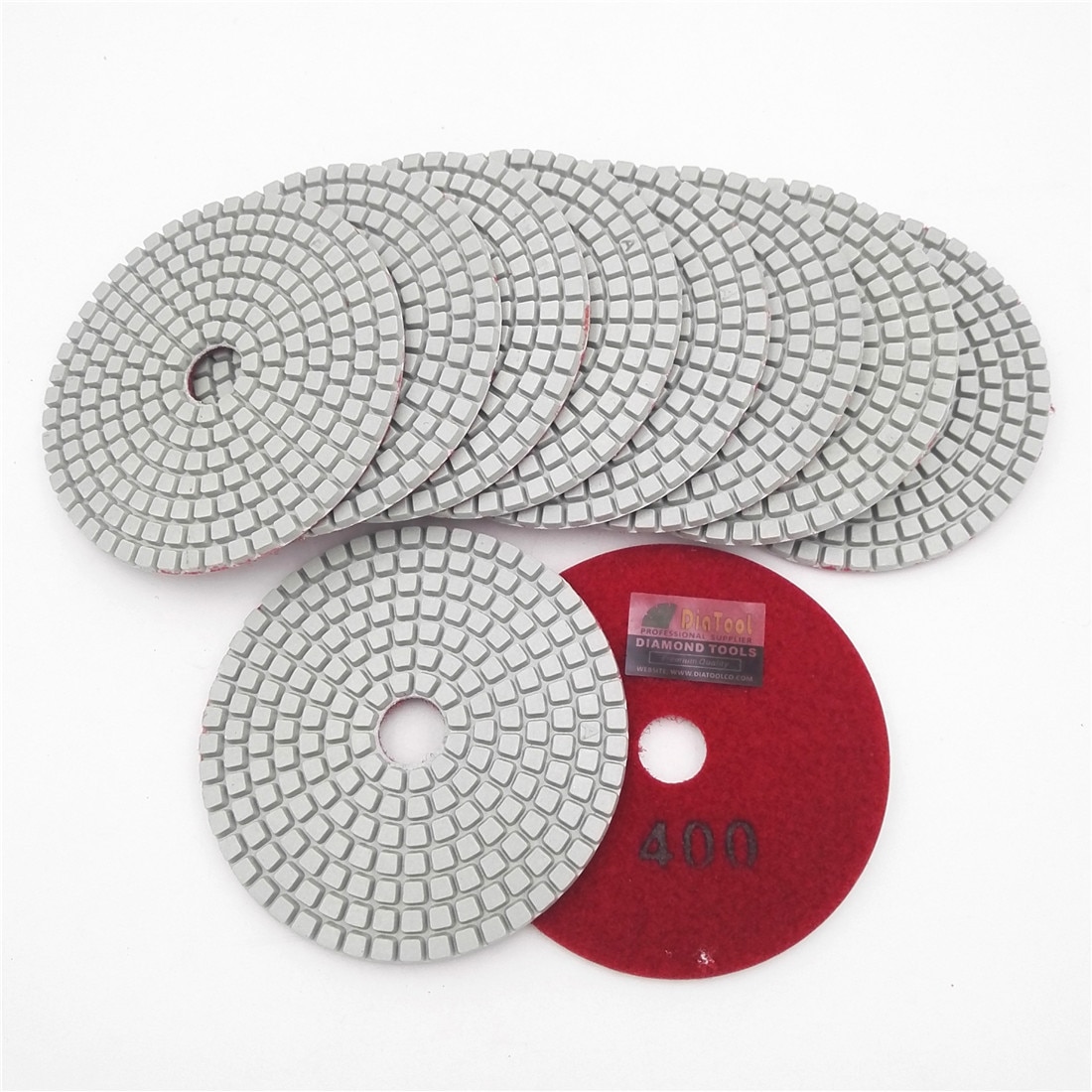 SHDIATOOL 10 pcs 4 /100mm Grit 400 Professional White Diamond Wet  Pads  Bond  Discs   Disc